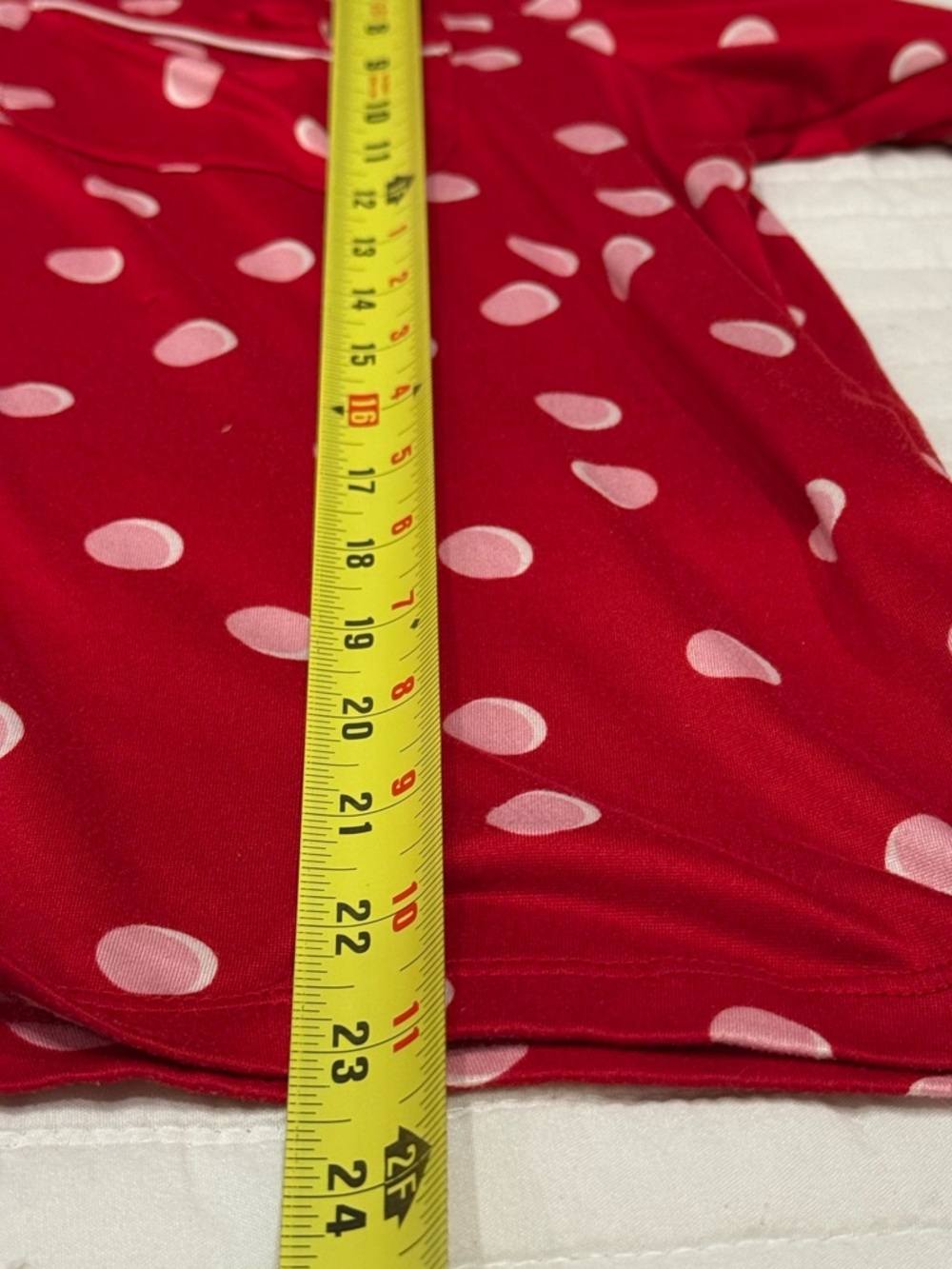 Kate Spade Red & Pink Polka Dot Pajama Long-Sleeve + Pants Set Women's Medium - Picture 9 of 11